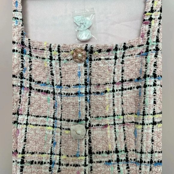 Endless Roses Plaid Tweed Mini Dress Vici & Madison NEW Size Medium - Picture 12 of 16